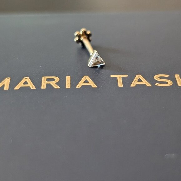 Maria Tash Jewelry - ***SOLD*** Maria Tash YG Invisible Set Triangle Diamond Threaded Earring 3mm